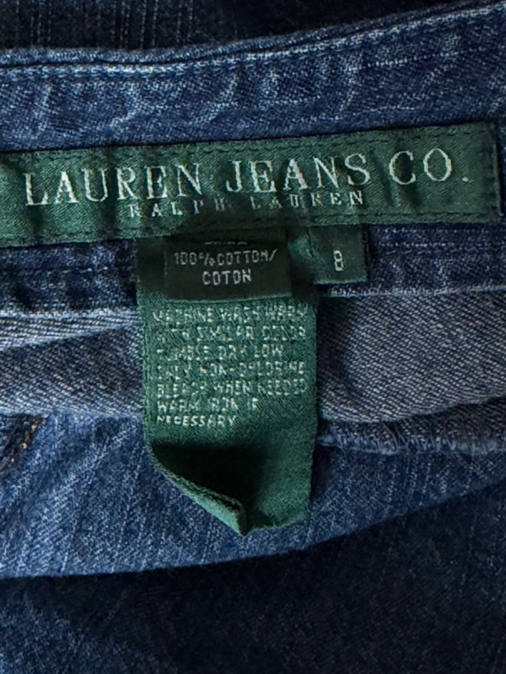 Lauren Ralph Lauren Dark Blue A-Line Denim Midi Skirt Size 8 39535 - Picture 10 of 12